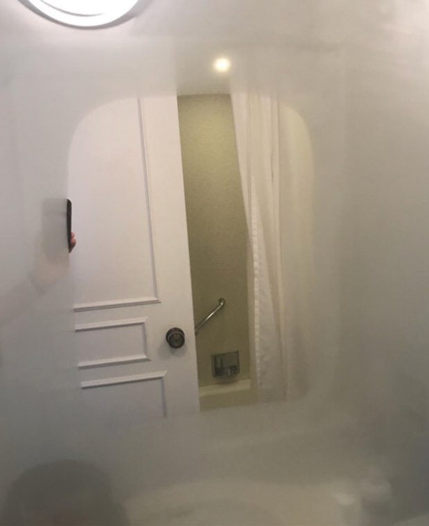Mirror in bathroom that is usable after a shower
